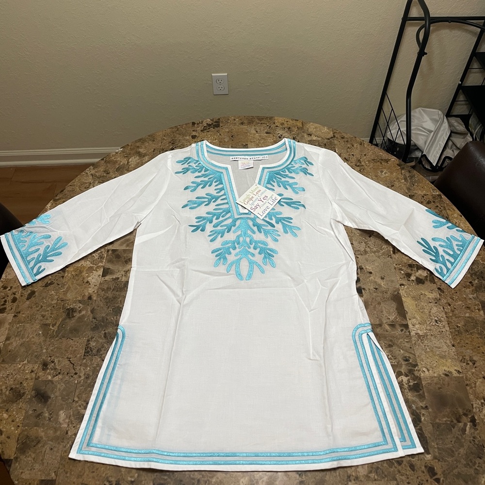 NEW!!! Gretchen Scott Cotton Embroidered Tunic